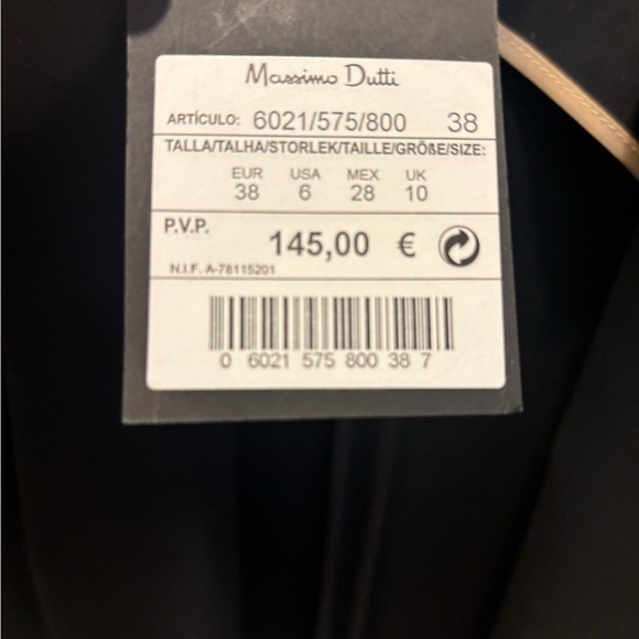 Massimo Dutti Black Shawl-Collar Tailored Blazer